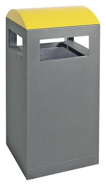 tri des déchets contondants A³, gris anthracite/1003, conteneur intérieur galvanisé, 90 litres, 650-090-0-2-103