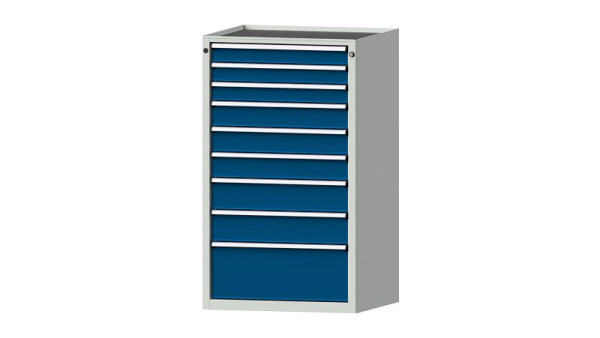 Armoire à tiroirs pour établis ANKE, modèle 4006 V, 760 x 675 x 1280 mm, RAL 7035/5010, baignoire, 611.110
