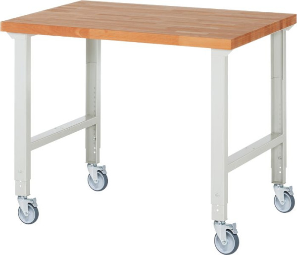 Etabli mobile RAU (réglable en hauteur) 7000-1, 1250x900x950-1000mm, 4 roulettes pivotantes, 05-7000-1-129B4H4.12