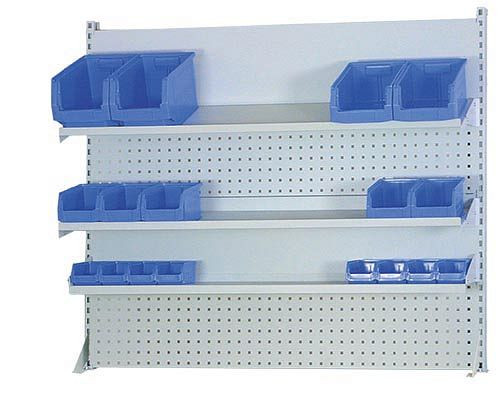 Structure multi-parois Bedrunka+Hirth largeur 1500, 2x paroi magnétique, 2x paroi perforée, 3x étagère dimensions en mm (LxH) : 1500 x 1250, 03.900.15.580.4