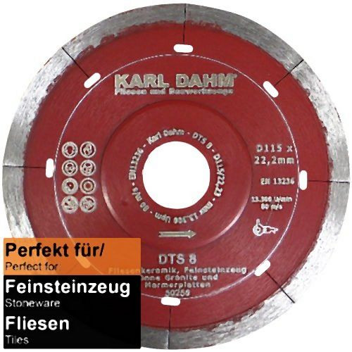 Karl Dahm DTS 8 : Disque à tronçonner diamanté Vitesse 115 mm, 50250