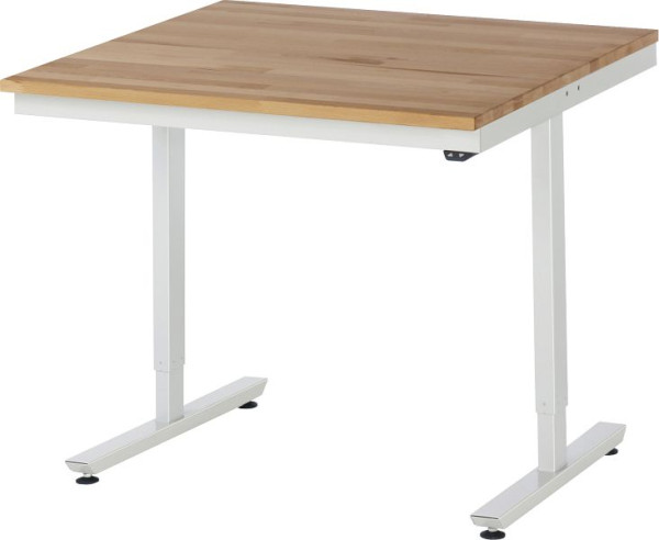 Table de travail RAU série adlatus 150 (réglable électriquement en hauteur), plan de travail en hêtre massif, 1000x720-1120x1000 mm, 08-AT-100-100-B