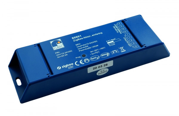 rutec Projekt Actionneur ZigBee 240W / 12V 480W / 24V Actionneur ZigBee monochrome 4x1 canal, PHZ901