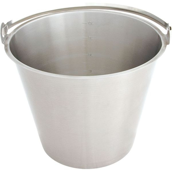 Seau en acier inoxydable Stalgast, sans pneus inférieurs, avec échelle, 10 litres, KG0404100