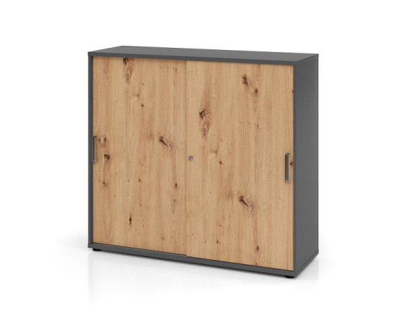 Armoire à portes coulissantes Hammerbacher 3OH 120cm SG graphite/chêne noueux, V1753S/G/R/SG