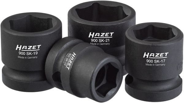 Jeu de douilles tournevis Hazet, carré creux 12,5 mm, profil de traction à six pans creux, 13, 17, 19, 21, 900SK/4
