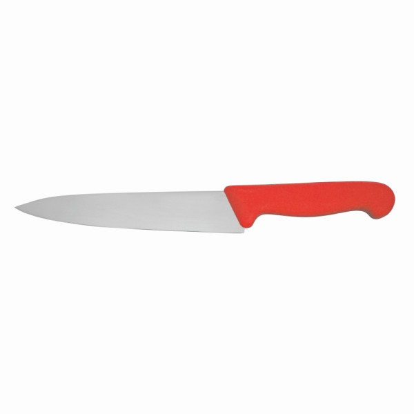 Couteau de chef Schneider, lame étroite, 18 cm, manche rouge, 260834