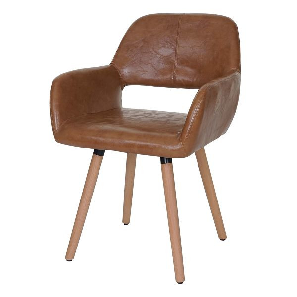 Chaise de salle à manger Mendler HWC-A50 II, chaise de cuisine, design rétro des années 50, cuir artificiel, imitation daim, pieds légers, 48434