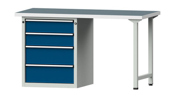 Établis ANKE Établi combiné, modèle 816 V, 1500 x 700 x 840 mm, RAL 7035/5010, UBP 40 mm, 415.008