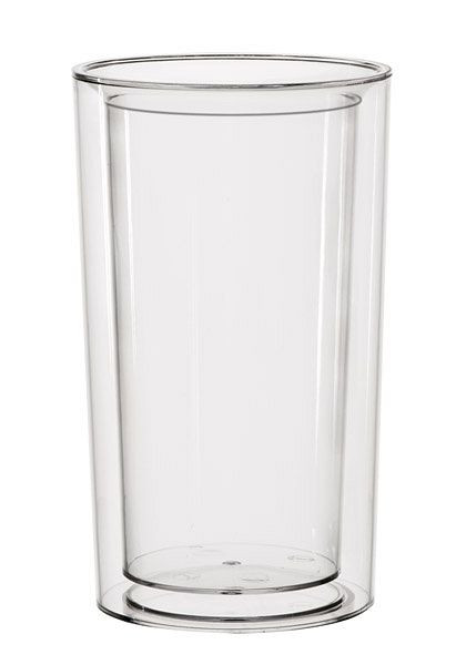 Refroidisseur de bouteilles APS -PURE-, Ø 13,5 / 10,5 cm, hauteur : 23 cm, SAN, transparent, à double paroi, 36063