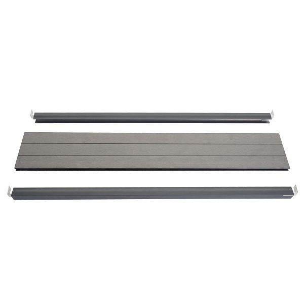 Ensemble d'extrémité Mendler pour brise-vue WPC Sarthe, profil d'extrémité coupe-vent, poteau WPC, 90cm, gris, 76261