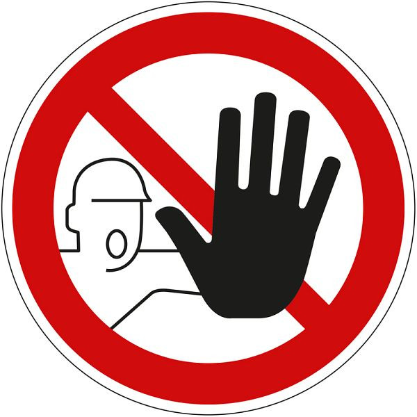 Panneau d'interdiction Eichner "Accès interdit aux personnes non autorisées", Ø 31,5 cm, film PVC, autocollant pour intérieur et extérieur, 9225-10110-031