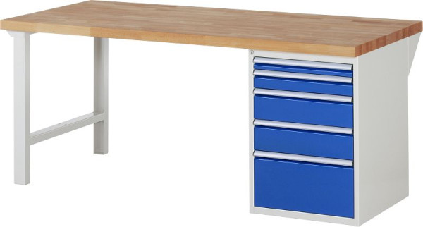 Etabli RAU série 7000 - conception modulaire, 5 x tiroirs, 2000x840x900 mm, 03-7511A1-209B4S.11
