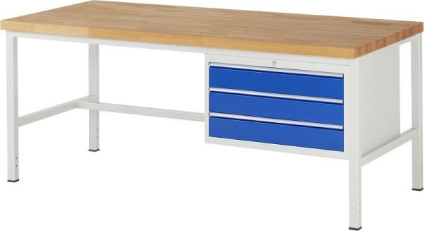 Etabli RAU série 8000 - modèle 8227, L2000 x P900 x H840-1040 mm, base système L1995 x P850 x H800-1000 mm, 03-8227A1-209B4H.11