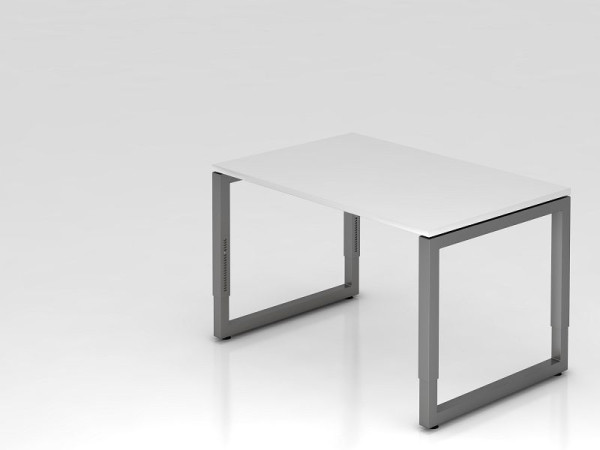 Bureau Hammerbacher O-foot carré 120x80cm blanc/graphite, forme rectangulaire avec plateau flottant, VRS12/W/G
