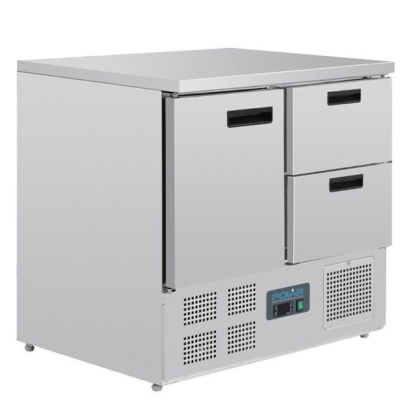 Comptoir réfrigéré Polar 1 porte avec 2 tiroirs 240L, U637