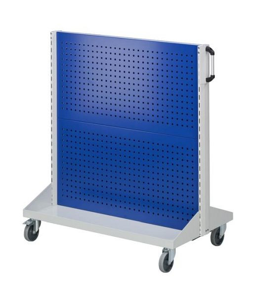 Panneaux de tôle perforée de base ANKE pour voitures; 1250 x 720 x 1350 mm; RAL 7035/5010; avec 4 x panneaux métalliques perforés (2 x par côté), 962.103