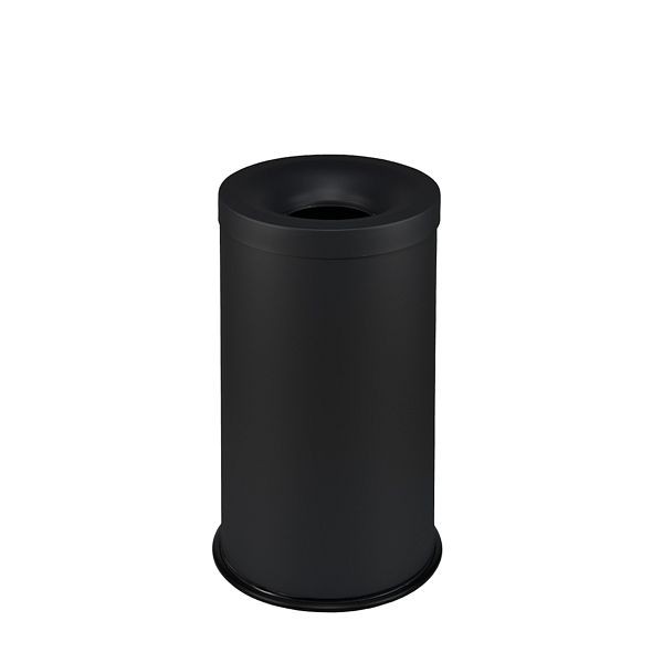 Orgavente GRISU, poubelle de sécurité en acier revêtu par poudre de couleur noire, H x Ø 585x335 mm, 50L, 770011