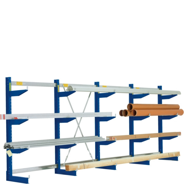 Kit rayonnage cantilever BITO /1980x5060x600 NT500 IPE100 type L 5 montants 1 face RAL5010, C0670-0038