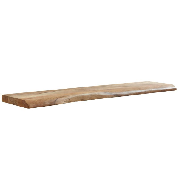 Wohnling Étagère murale avec bord d'arbre en bois d'acacia massif 120 cm, étagère murale flottante design, étagère murale en bois massif, étagère suspendue style maison de campagne, WL6.515