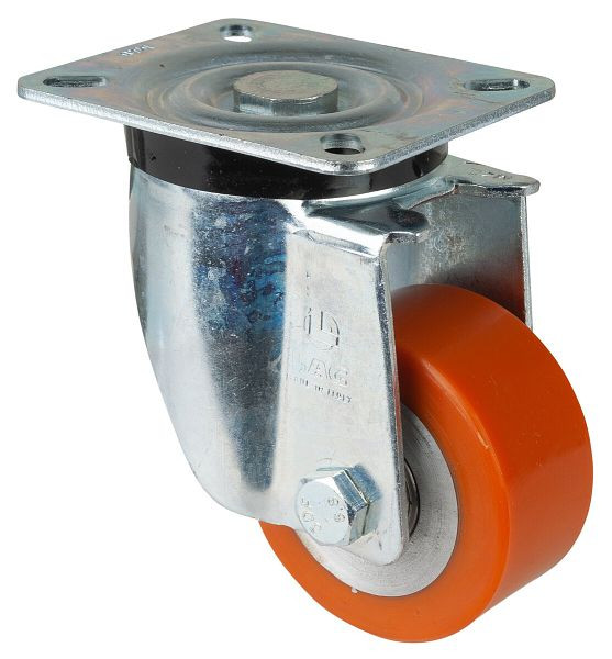 Roues BS Roulette robuste, largeur de roue 40 mm, Ø roue 80 mm, capacité de charge 250 kg, polyuréthane coulé 95 Shore A, corps de roue aluminium, roulements à billes, N100.B90.081