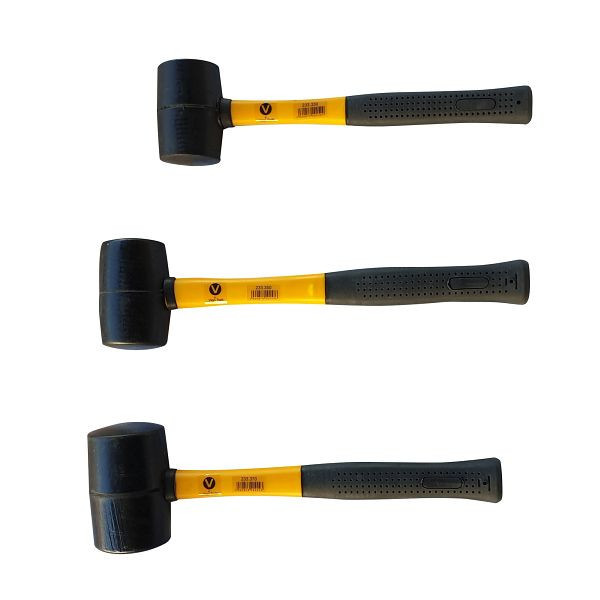 VaGo-Tools Set de 3 marteaux en caoutchouc 370/500/700 g marteau marteau à dents marteau à face souple, 233-330/350/370 chacun 1_rv