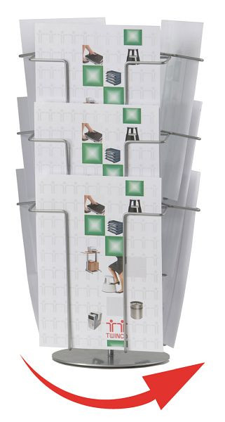 Twinco 5115 TWIN AGENDA support pivotant A4, 9 compartiments, argent, 5115-8