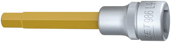 Douille tournevis Hazet, carré creux 12,5 mm, profil six pans creux, 9 mm, version longue avec moletage, 986L-9