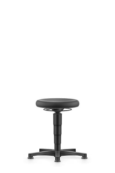 tabouret polyvalent bimos avec patins, PU noir, hauteur d'assise 450-650 mm, anneau de couleur gris, 9460-2000-3278