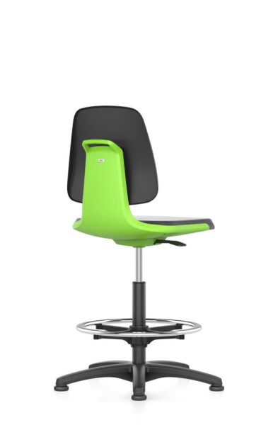 siège de travail bimos Labsit avec patins, assise H.520-770 mm, tissu, coque d'assise verte, 9121-5800-3280
