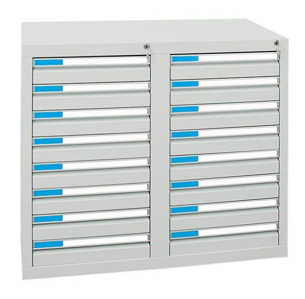 armoire à tiroirs émoussés série ESTA, RAL 7035/7035, 16 tiroirs (16x100 mm), 7602107