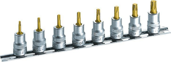 Jeu de douilles Hazet, carré creux 10 mm (3/8 pouce), profil intérieur TORX®, T15 - T50, nombre d'outils : 8, 8802T/8H