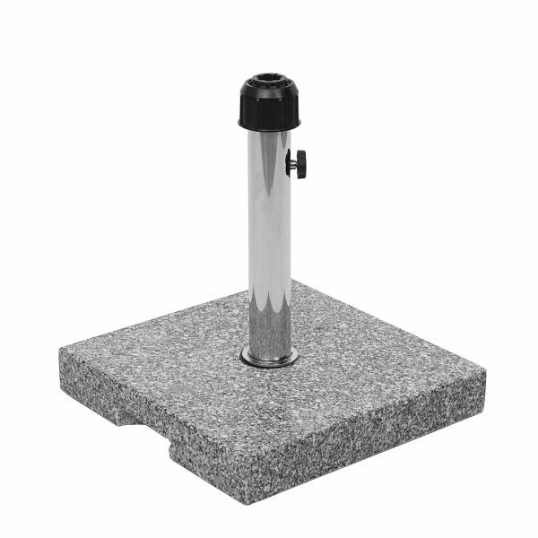 Pied de parasol Mendler HWC-F92, pied de parasol, porte-parapluie, granit, carré de 23 kg gris, 70625