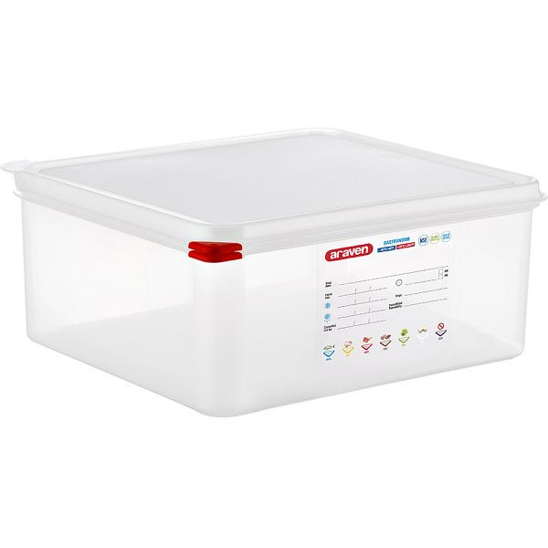 Araven Bac Gastronorm avec couvercle, polypropylène, GN 2/3 (150 mm), GN1623150