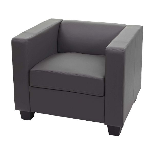 Fauteuil Mendler chaise longue Lille, simili cuir, gris foncé, 75142+75143