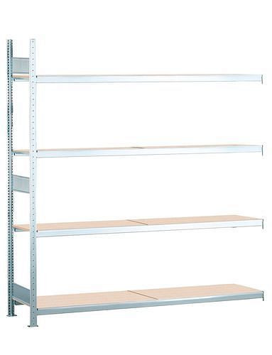 Étagère Schulte à grande portée avec panneaux de particules, champ supplémentaire, 4 niveaux de rangement, largeur des compartiments 1500 mm, 1506 x 836 x 2500 mm, 278937