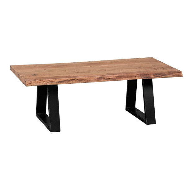 Table basse Wohnling GAYA en bois d'acacia massif, 115 x 40 x 60 cm de style maison de campagne, WL1.828
