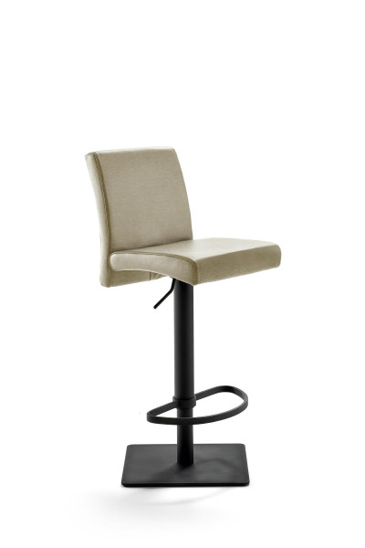 Tabouret de bar et de comptoir Mayer Sitzmöbel , structure thermolaquée noire, coque d'assise rembourrée, hauteur d'assise 53 - 79 cm, taupe, 1286_03_30484