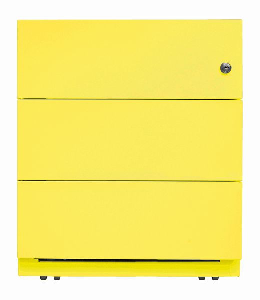 Conteneur roulant Bisley Note™, 3 tiroirs universels, jaune zinc, NWA59M7SSS641