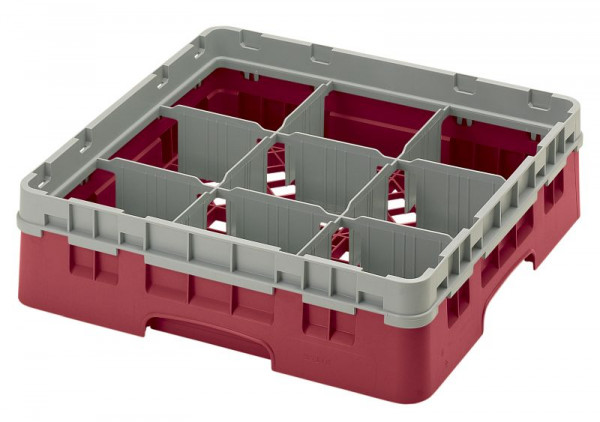 Panier de lavage Cambro 9 compartiments Camrack®, canneberges 9 cm, VE: 5 pièces, 9S318416