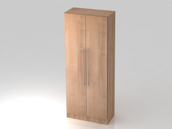 Armoire Hammerbacher 5OH, poignée de garde-corps du panneau de base noyer/noyer, 80x42x200,4 cm (LxPxH), V7200/N/N/RE