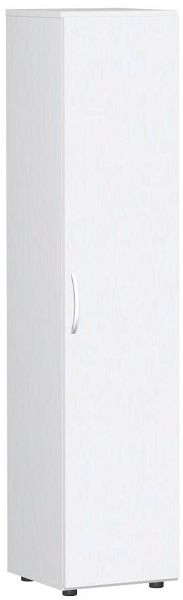 armoire à portes battantes geramöbel avec pieds, poignée gauche ou droite, amortisseur de porte inclus, non verrouillable, 400x420x1808, blanc/blanc, S-345100-WW