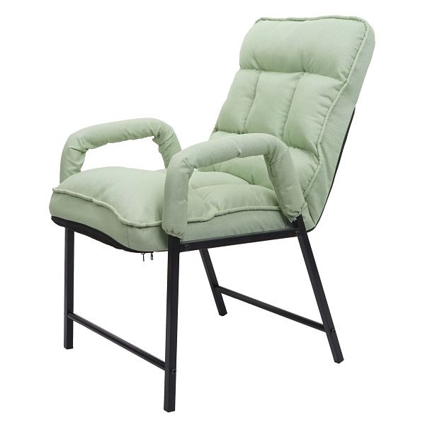 Chaise de salle à manger Mendler HWC-K40, chaise rembourrée, dossier chargeable 160 kg métal réglable, tissu/textile vert menthe, 92131