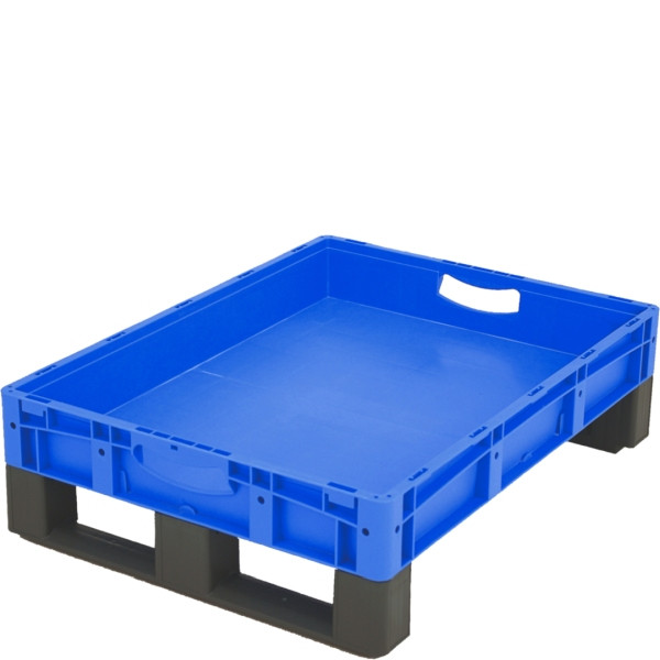 BITO Euro bac gerbable XL couvercle/skid /XL 86121DKufe800x600x120 bleu, double fond skid, C0292-0067