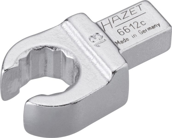 Clé polygonale à insert Hazet, ouverte, carré d'insertion 9 x 12 mm, profil extérieur à double hexagone, 13 mm, 6612C-13