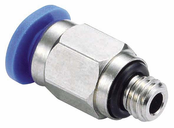 temporisateur B-GEM-3-M5-MSv-bl, raccord à visser droit série Mini, cylindrique avec joint torique, Ø : 3 mm, filetage : M5, UE : 10 pièces, 03016201