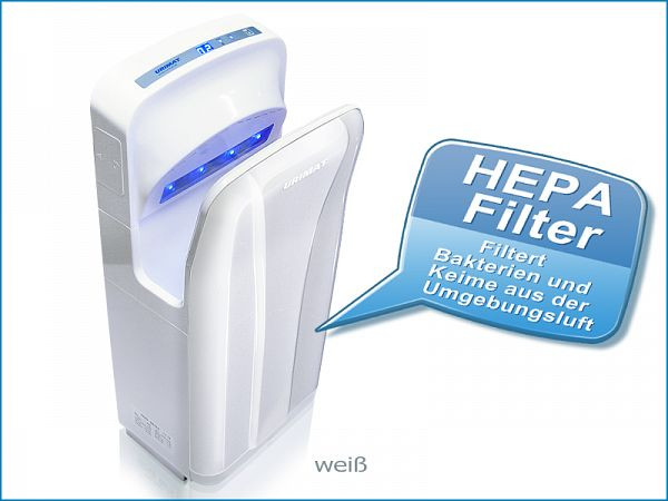 Sèche-mains URIMAT Favorit blanc avec filtre HEPA, 205.554 + 251.536