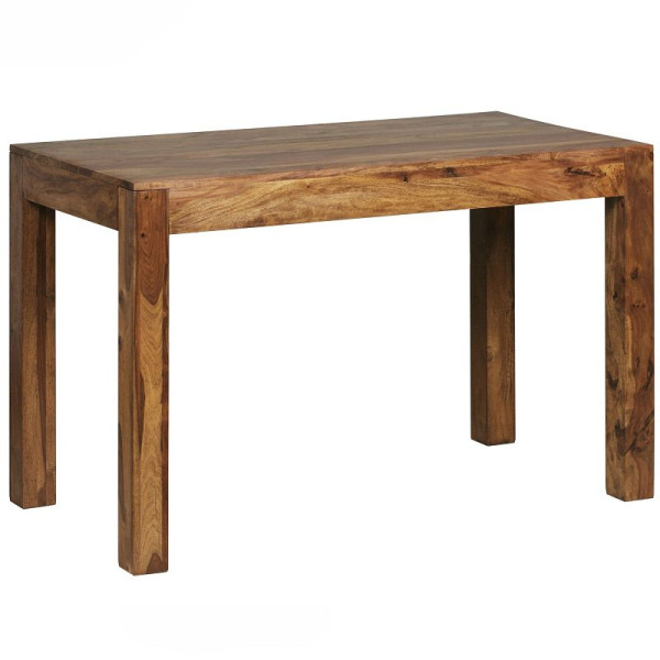 Wohnling table à manger MUMBAI bois massif Sheesham 120 cm table en bois design style maison de campagne marron foncé, WL1.318