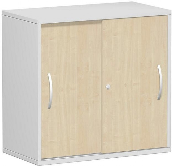 geramöbel armoire à portes coulissantes étagère supérieure 25 mm, avec pieds, verrouillable, 800x425x798, érable/gris clair, S-382502-AL
