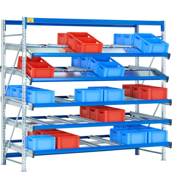 Étagère BITO SDS / étagère SF4 champ de base 2500x1300x2820 60RL droit/coudé RAL5010, C0860-0028